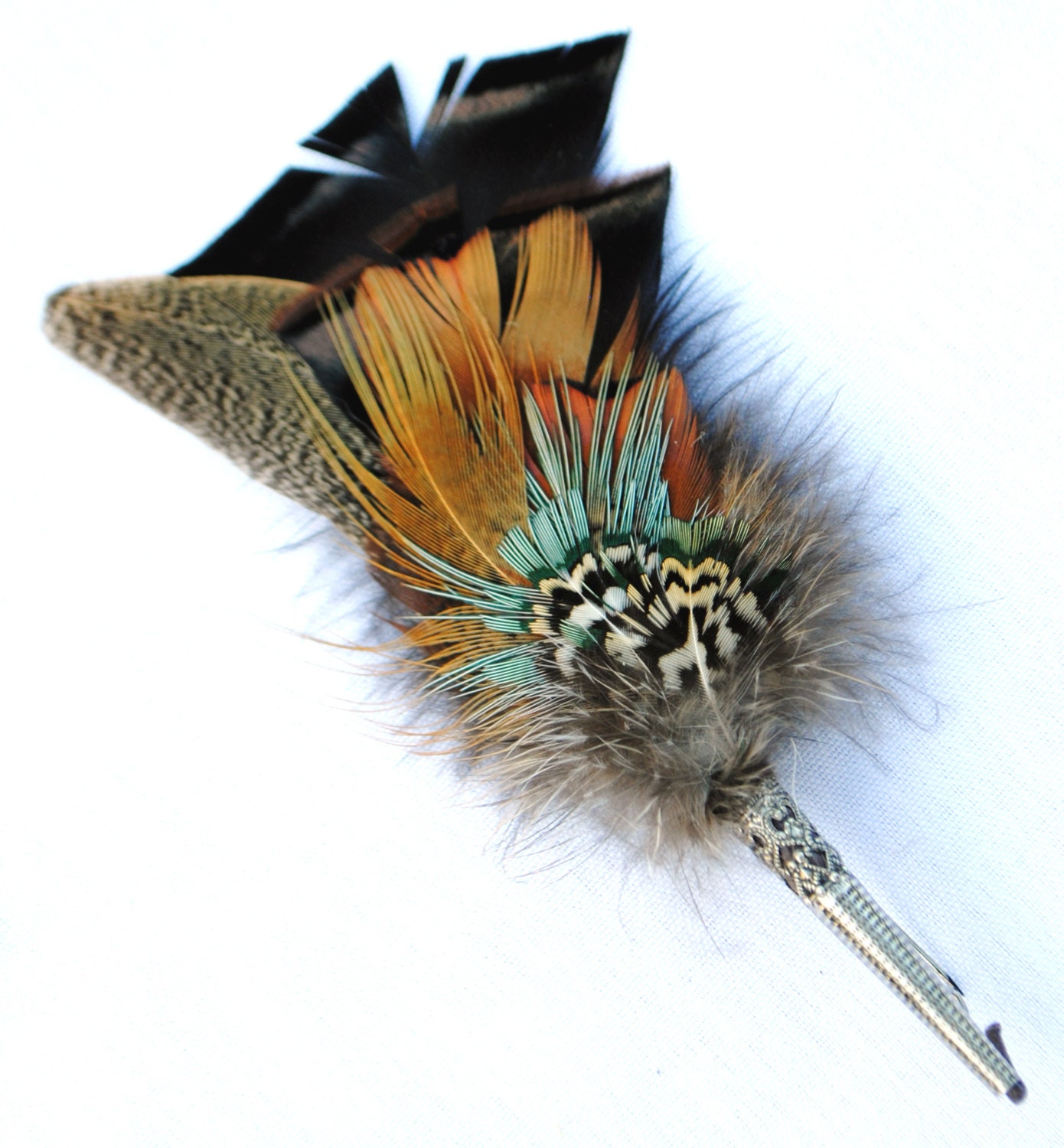 Traditional European Hunting Hat Feather Pin