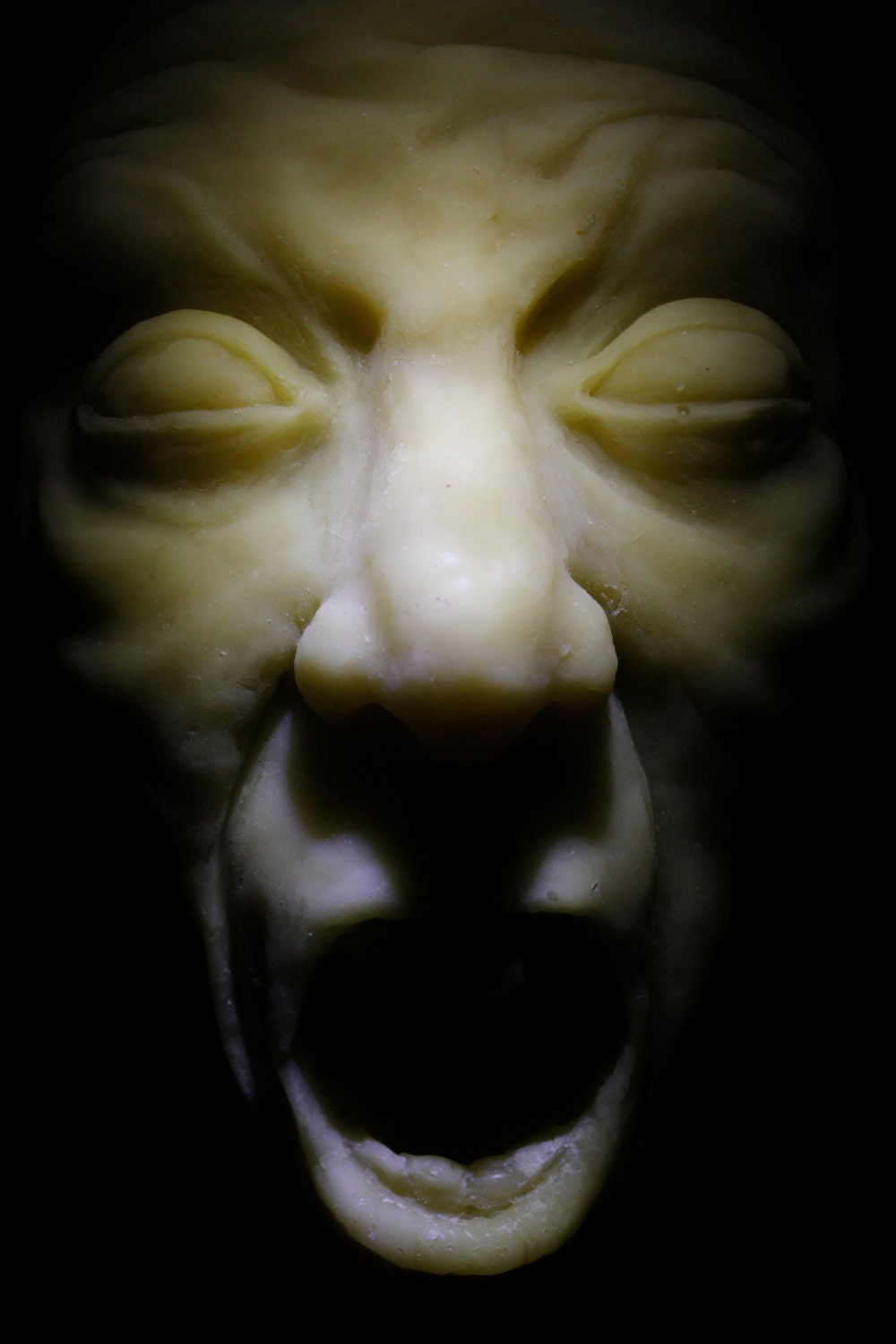 Macabre Wax Face Gothic Horror Moody Creepy Spooky Dark Portrait Digital Fine Art Print "Hiding V"