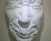 Macabre Face Sculpture Gothic Horror Moody Creepy Spooky Dark Portrait Fine Art  "Hiding II, Process Study"
