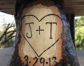 ADDED Engraving FEE for - Cake stand, Custom initals Cake Pedestal - Oak tree rustic charm - OOAK - Tree Cake stand engraving