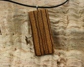 Contemporary Zebrawood Pendant Necklace