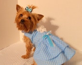 Dog dress, Blue Plaid