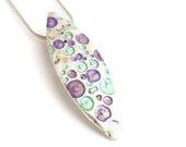 minimalist statement necklace pendant silver turquoise lavender purple moonpieces