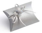 10 Small Silver Pelle Gift Boxes / Wedding Favor Boxes - Decorations not Included
