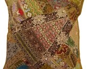 Free Shipping 17x17 Handmade Paisley PatchWork Embroidered Pillow Cover Home Decor Decorative Throw  Cotton Cushion Cover - PL5510