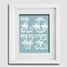 Typography art - Misty Blue art print - L O V E Wall art - gift for couple - Modern wall decor - LOVE art - Wedding present - Victorian font