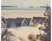 beach hut sand photo architecture print - whimsical fine art color photography, tree, grass, landscape, rainbow, summer, roof - 12x12