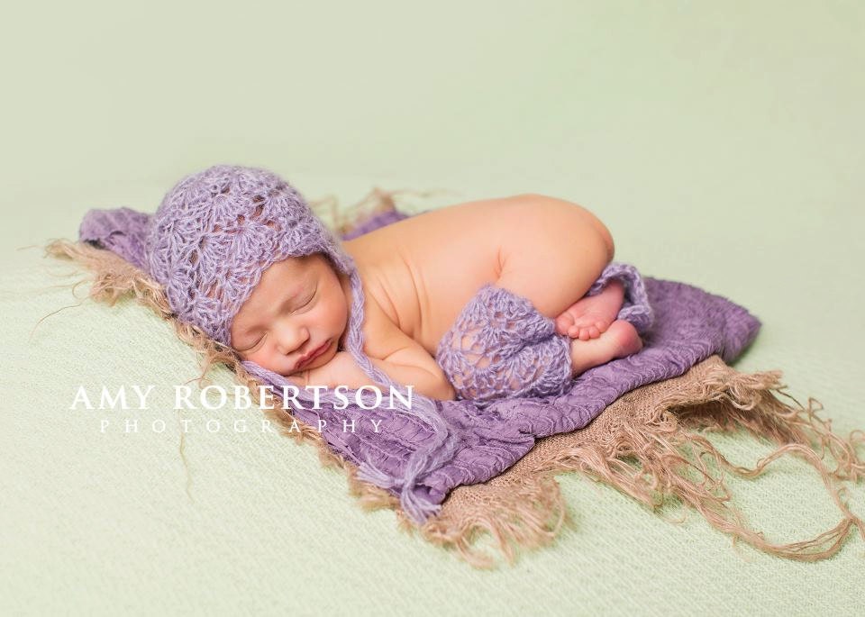 NELLE: 5 colors available Delicate Lavender LACE bonnet Bebe Legs