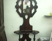 Gorgeous Antique Walnut Hall Tree Umbrella Stand circa 1880