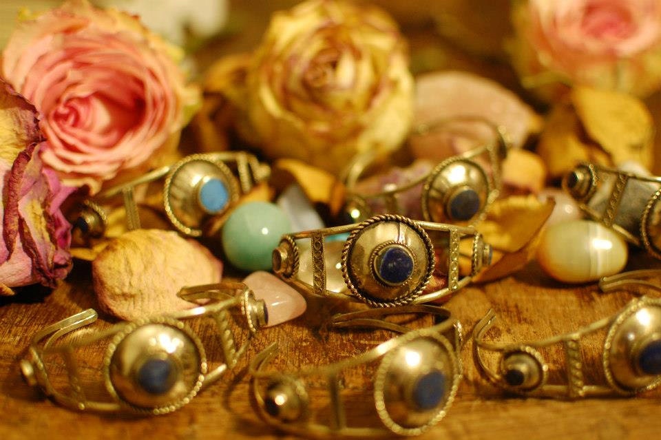 Tribal Bohemian Vintage Afghani Lapis Lazuli and Turquoise Bracelets