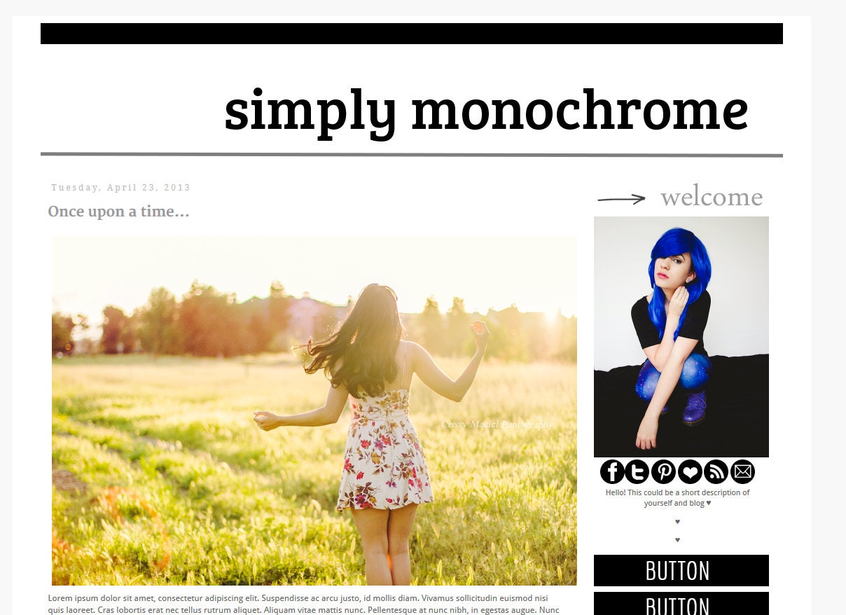 Simply Monochrome Blogger Design