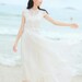 Women white black Dress French Lilac Pleated Chiffon skirt Long Skirt Rhinestone Garden Party Wedding Prom Dress Maxi Dress S M L  qz79