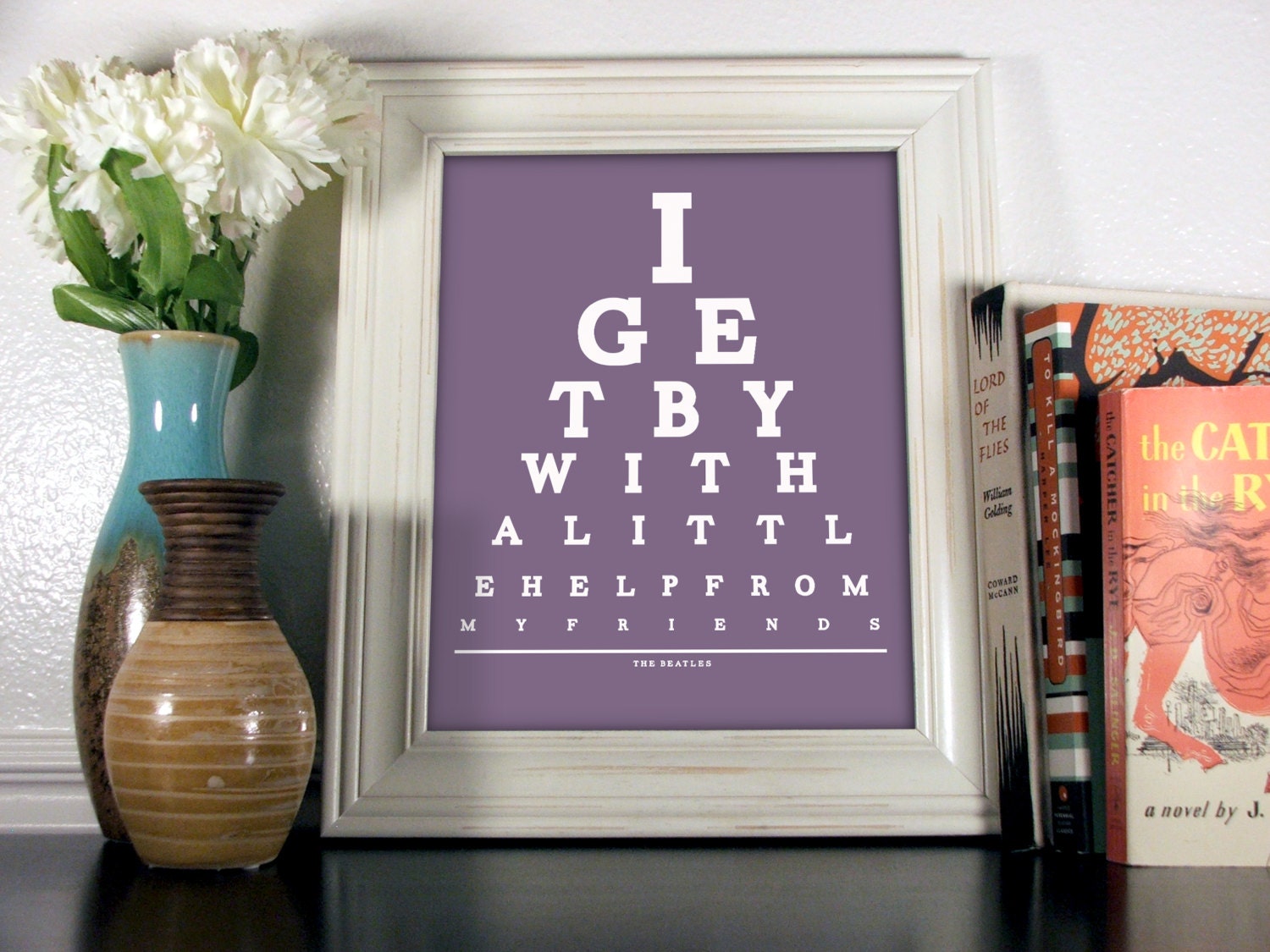 The Beatles, I Get By With A Little Help From My Friends Eye Chart, 8 x 10 Giclee Print BUY 2 GET 1 FREE