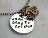 HORSE Necklace, Know My Road To Success,Graduation gift, new journeys, new venture, courage blessing,  wish, personalized, unisex