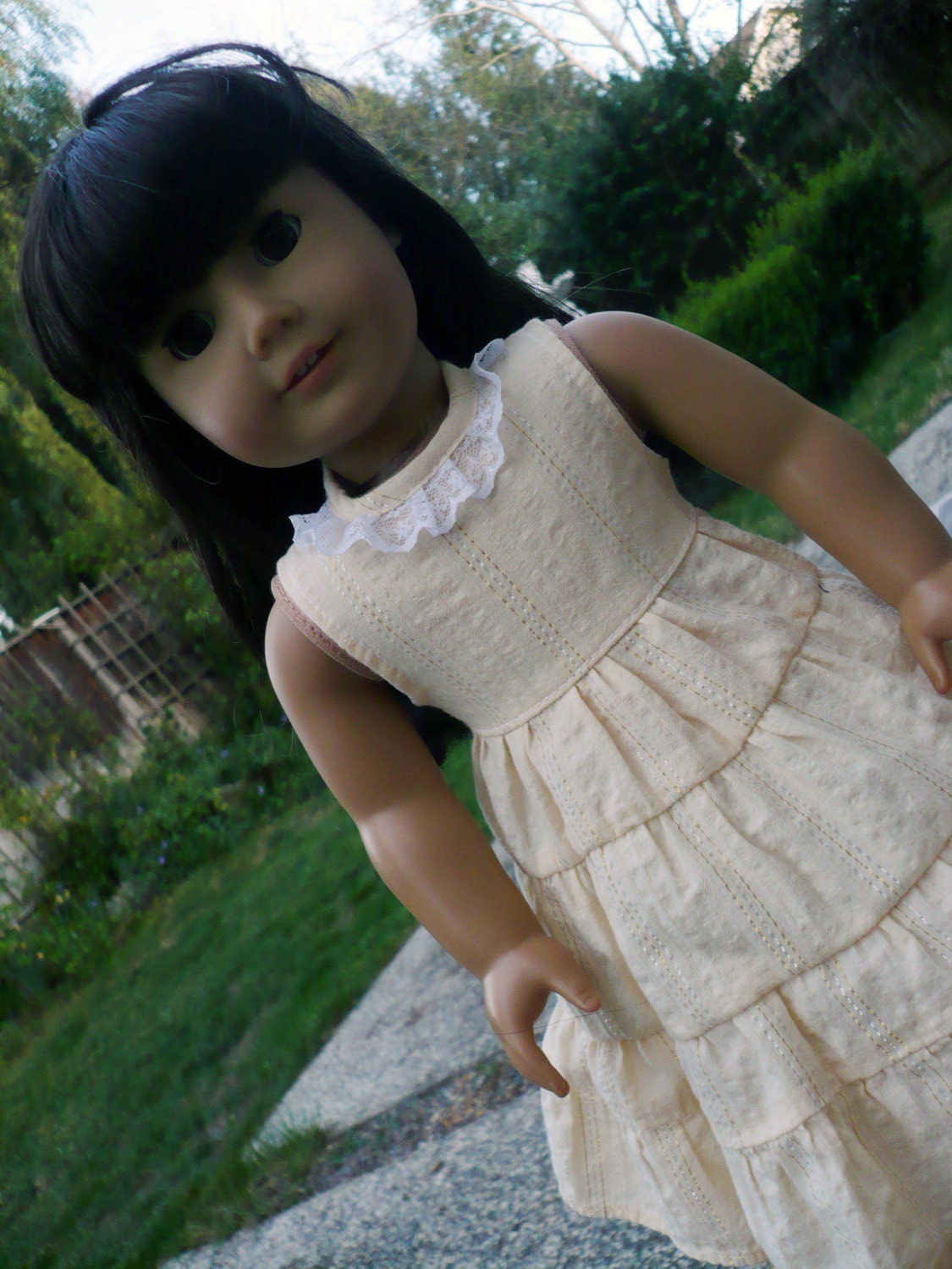 american girl doll clothes/ 18inch doll/ handmade/ / easter / spring / yellow /peasant dress/ peasant skirt