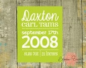 Nursery Announcement Print Art - Name Birthday weight height Nursery Art Il_170x135