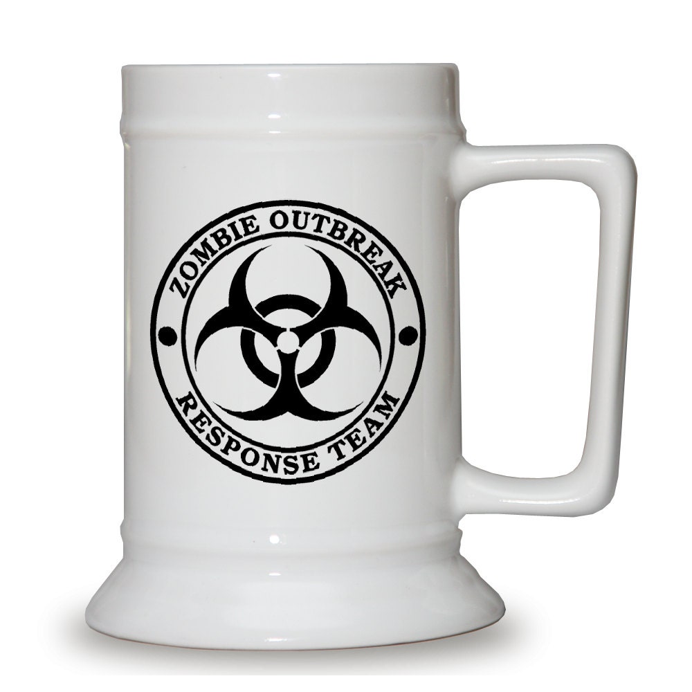 Zombie Outbreak Response Team Stein - 16oz Ceramic Beer Stein - ZORB - perfect zombie gift for a zombie hunter