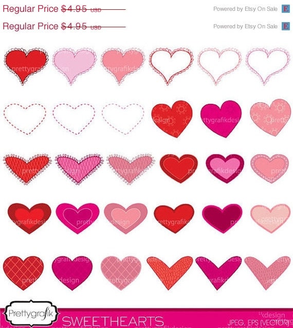 60% OFF Last day valentine hearts clipart commercial use, vector graphics, digital clip art, digital images, instant download - PGCLPK447 Il_170x135