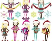 40% OFF christmas elves clipart commercial use, vector graphics, digital clip art, digital images - PGCLPK420 Il_170x135