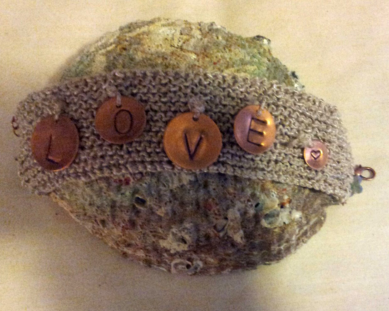 Love Cuff With Hand Stamped Copper