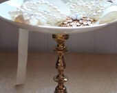 Yellow and Gold Vintage Cake Stand for any Wedding, Reception, Party, or Home Decor, Cake, Stand, Pedestal, Jewelry Holder