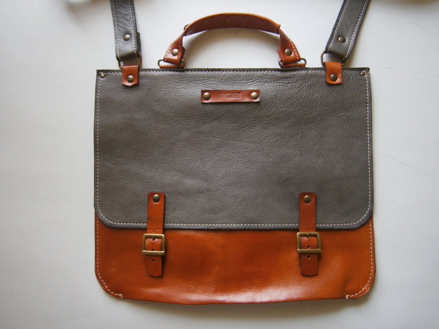 Buy briefcases for men - Genuine Leather Briefcase, Messenger Bag, laptop Bag, Handmade Leather Bag,Men's retro satchel bag,student bag, School bag, gift for him