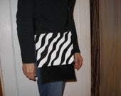 BlackVelvet Purse with Zebra Stripes
