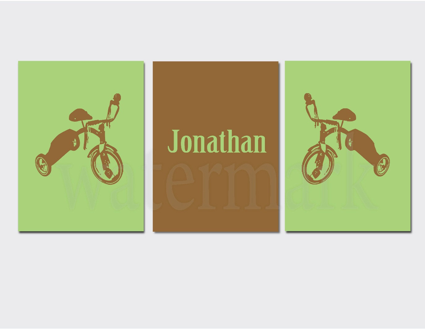 Modern Nursery Tricycle Digital Art Prints Trio - Three 8x10 digital prints - Printable Digital Art  213