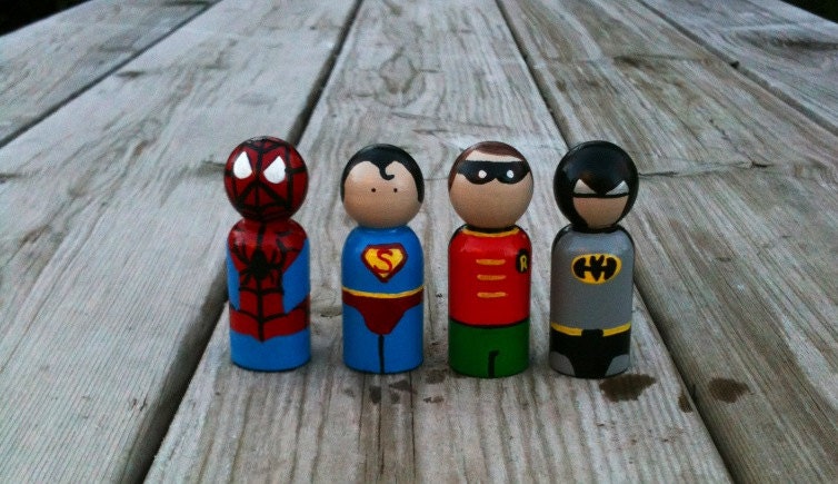 Superhero peg dolls 