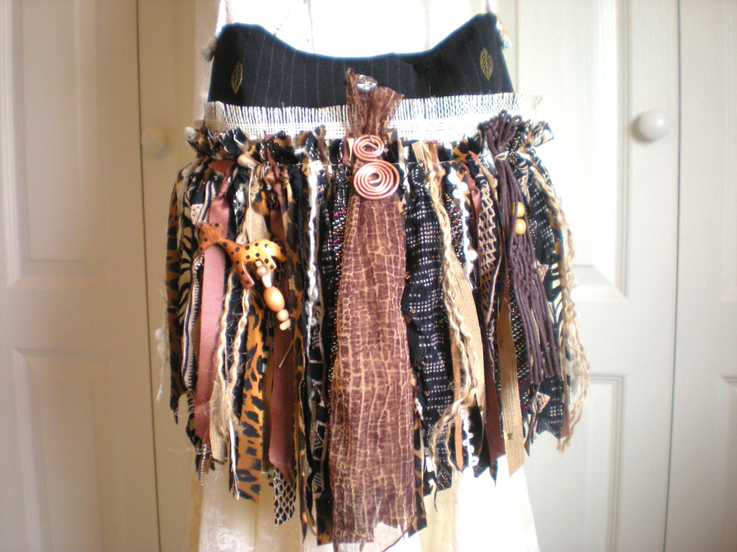 Large Tribal Inspired Gypsy Fringe Purse - Animal Print Fringe Bag - Bohemian Hippie Tote
