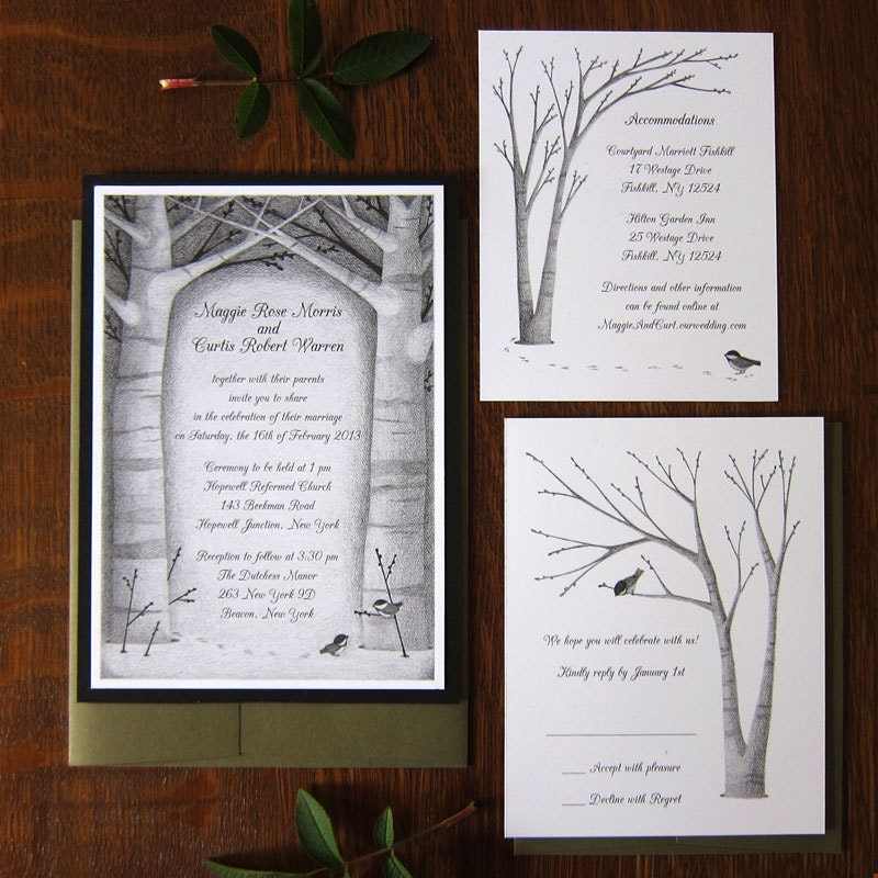 Custom Wedding Invitation - Hand drawn, with love - Deposit