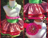 Strawberry Shortcake Inspired Girls Dress Up Apron