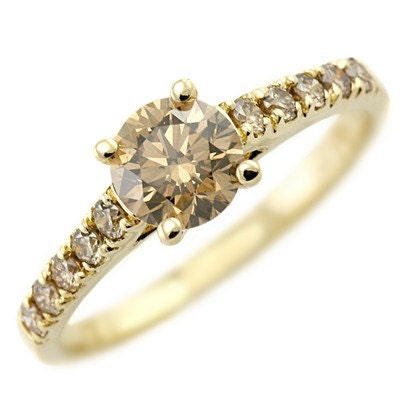 1.04ct VS1 Cognac Champagne Fancy Brown Diamond Engagement Ring 14k White Yellow Rose Pink Gold