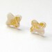 Ivory butterfly studs with gold details- Polymer clay jewelry- Elegant bridal jewelry- Spring earrings