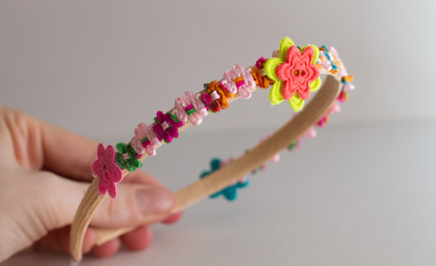 Flower Headband, Colorful Headband, Spring Headband, Flower Hair Accessories, Girls Headband