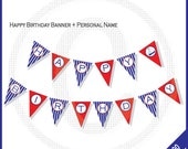 Nautical Party Banner / Personalized / Printable /  Baby Shower / Birthday Invitations