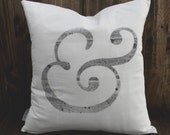 Ampersand 16 x 16 Pillow Cover, home decor, newlywed gift, wedding gift, engagement gift, couple