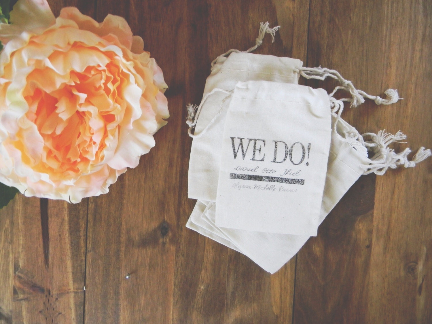 Personalized We Do 3x5in Set of 50 Wedding Favor Bag, party bags, bridal shower favor, thank you gift, love, ring bag, wedding band