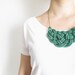 Green Rope necklace Green statement necklace
