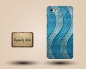Iphone case, Iphone 4 case, Iphone 4s case, Iphone 5 case, unique handmade hard Plastic case,  blue  stripe,  geometric    P 816
