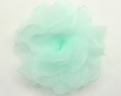 Mint 10cm Chiffon Flower Motif for Corsage Brooch Headband Wedding Bridal Hair Accessories Hat Hair Clips Handmade Annielov Flower 16