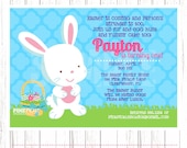 EASTER BUNNY 3 INVITATION or Thank You Card Personalized Birthday Party Printables (196)
