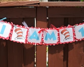 High Chair Banner - Dr. Seuss - Cat in the Hat  - I AM 1