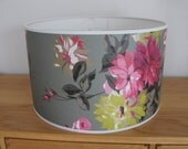 LARGE Handmade 50 cm Drum lampshade in Designers Guild Portier  wallpaper in Clover