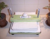 Napkin Holder,   Shabby Chic, Cottage Chic, Farmhouse Kitchen,  Lime Green Kitchen Decor, Picnic, Bridal Shower Gift