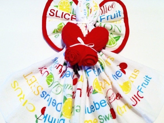 Summer Towel Angel,Dish Towel Angel, Fruit Decor, Home Decor, Kitchen Decor, Angel Dcor, Country Decor, Angel Wall Hanging