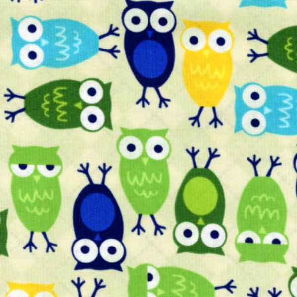 Blue Owl Fabric - Urban Zoologie  -  Ann Kelle - HALF YARD