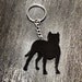 SALE Pointy Cropped Ear 3D Pit Bull Silhouette Keychain  10% Proceeds to Pit Bull Organization