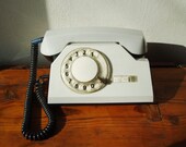 Vintage Dial Desk phone Soviet USSR Rotary Telephone Grey office accessory European design Industrial Home Decor