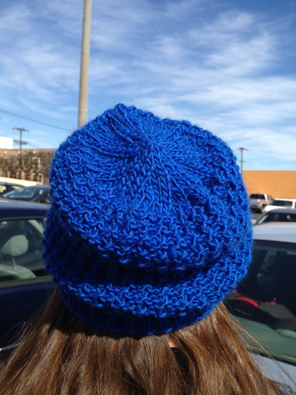 Dr Who inspired Tardis blue slouchy beanie